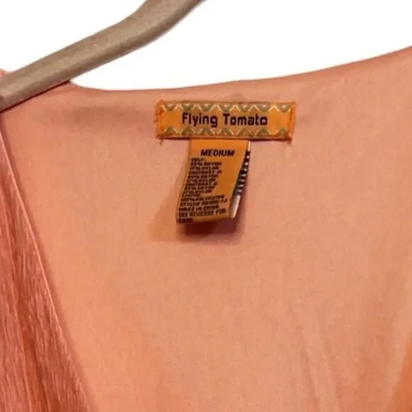 Flying Tomato Women medium Maxi Dress
Color Blocked pink red tall v-neck tie - Picture 7 of 11